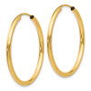 Lex & Lu 14k Yellow Gold Polished Round Endless 2mm Hoop Earrings LAL76910 - 2 - Lex & Lu