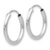 Lex & Lu 14k White Gold Polished Endless 2mm Hoop Earrings LAL76919 - 2 - Lex & Lu