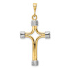 Lex & Lu 14k Yellow Gold & Rhodium Fancy Cross Pendant - 3 - Lex & Lu