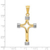 Lex & Lu 14k Yellow Gold & Rhodium Fancy Cross Pendant - 4 - Lex & Lu