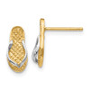 Lex & Lu 14k Yellow Gold & Rhodium Flip Flop Earrings - Lex & Lu