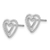 Lex & Lu 14k White Gold Heart Earrings LAL77055 - 2 - Lex & Lu