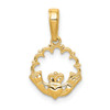 Lex & Lu 14k Yellow Gold Polished Claddagh Pendant LAL77059 - Lex & Lu