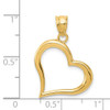 Lex & Lu 14k Yellow Gold Polished Open Heart Pendant - 4 - Lex & Lu