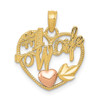 Lex & Lu 14k Two-tone Gold #1 Wife in Heart w/Heart Pendant - Lex & Lu