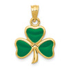 Lex & Lu 14k Yellow Gold Enameled 3 Leaf Clover Pendant - Lex & Lu