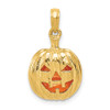 Lex & Lu 14k Yellow Gold Enameled Inside 3-D Cut-out Pumpkin Pendant - Lex & Lu