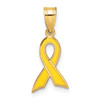 Lex & Lu 14k Yellow Gold Small Yellow Enameled Awareness Ribbon Charm - Lex & Lu