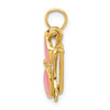 Lex & Lu 14k Yellow Gold 3-D Pink Enameled Moveable Sunglasses Pendant - 2 - Lex & Lu