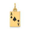 Lex & Lu 14k Yellow Gold Enameled Ace of Spades Card Charm - Lex & Lu