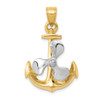 Lex & Lu 14k Yellow Gold 3-D Anchor w/Moveable Propeller Pendant - Lex & Lu