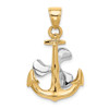 Lex & Lu 14k Yellow Gold 3-D Anchor w/Moveable Propeller Pendant - 3 - Lex & Lu