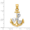 Lex & Lu 14k Yellow Gold 3-D Anchor w/Moveable Propeller Pendant - 4 - Lex & Lu