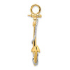 Lex & Lu 14k Yellow Gold 3-D Anchor w/Entwined Rope Accent Pendant - 2 - Lex & Lu