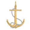 Lex & Lu 14k Yellow Gold 3-D Anchor w/Entwined Rope Accent Pendant - 4 - Lex & Lu