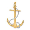 Lex & Lu 14k Yellow Gold 3-D Anchor w/Entwined Rope Accent Pendant - 5 - Lex & Lu