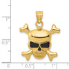 Lex & Lu 14k Yellow Gold Enameled Skull Pendant - 4 - Lex & Lu