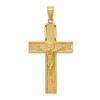 Lex & Lu 14k Yellow Gold Satin Finish Crucifix Pendant - Lex & Lu