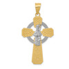 Lex & Lu 14k Two-tone Gold St. Patrick Celtic Cross Pendant - Lex & Lu