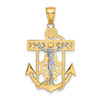 Lex & Lu 14k Two-tone Gold Mariner's Crucifix Pendant LAL77196 - Lex & Lu