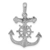 Lex & Lu 14k White Gold Mariner's Cross Pendant - 4 - Lex & Lu