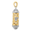 Lex & Lu 14k Two-tone Gold Mezuzah Pendant LAL77207 - 2 - Lex & Lu