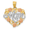 Lex & Lu 14k Two-tone Gold Mom Heart Pendant LAL77257 - Lex & Lu