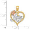 Lex & Lu 14k Two-tone Gold Mom Heart Pendant LAL77258 - 4 - Lex & Lu