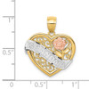 Lex & Lu 14k Two-tone Gold Grandma Heart Pendant LAL77262 - 4 - Lex & Lu