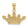 Lex & Lu 14k Yellow Gold & Rhodium Crown Pendant LAL77293 - 3 - Lex & Lu