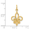 Lex & Lu 14k Yellow Gold Fleur De Lis Charm LAL77295 - 3 - Lex & Lu