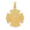 Lex & Lu 14k Yellow Gold Large Fire Department Badge Pendant - Lex & Lu