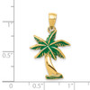 Lex & Lu 14k Yellow Gold Enameled Palm Tree Pendant LAL77344 - 4 - Lex & Lu