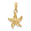 Lex & Lu 14k Yellow Gold & Rhodium Starfish Pendant LAL77375 - 4 - Lex & Lu