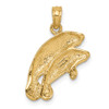 Lex & Lu 14k Yellow Gold Double Manatee Pendant - 4 - Lex & Lu