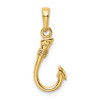 Lex & Lu 14k Yellow Gold Fish Hook Pendant - 3 - Lex & Lu