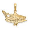 Lex & Lu 14k Yellow Gold Open Mouthed Bass Fish Pendant - 3 - Lex & Lu