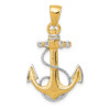 Lex & Lu 14k Two-tone Gold Anchor w/Rope Pendant LAL77434 - Lex & Lu