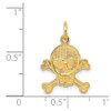 Lex & Lu 14k Yellow Gold Skull & Bones Charm - 4 - Lex & Lu