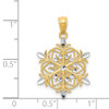 Lex & Lu 14k Yellow Gold Yellow & Rhodium D/C Snowflake Pendant - 4 - Lex & Lu