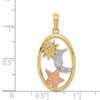 Lex & Lu 14k Tri-color Gold Sun, Moon & Star Oval Pendant - 3 - Lex & Lu