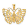 Lex & Lu 14k Yellow Gold & Rhodium D/C Butterfly Pendant LAL77489 - 3 - Lex & Lu