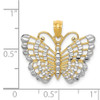 Lex & Lu 14k Yellow Gold & Rhodium D/C Butterfly Pendant LAL77489 - 4 - Lex & Lu