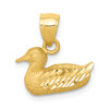 Lex & Lu 14k Yellow Gold D/C Duck Pendant - Lex & Lu