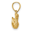 Lex & Lu 14k Yellow Gold D/C Duck Pendant - 2 - Lex & Lu