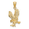 Lex & Lu 14k Yellow Gold Satin D/C Eagle Pendant LAL77509 - 3 - Lex & Lu