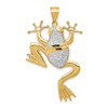 Lex & Lu 14k Yellow Gold Yellow & Rhodium D/C Frog Pendant - Lex & Lu