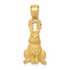 Lex & Lu 14k Yellow Gold D/C Rabbit Pendant - Lex & Lu