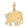 Lex & Lu 14k Yellow Gold Textured Elephant Pendant - 3 - Lex & Lu