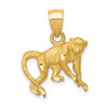 Lex & Lu 14k Yellow Gold D/C Monkey Pendant - Lex & Lu